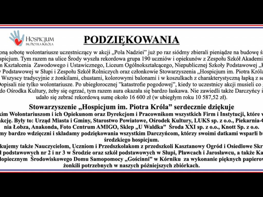 Pola Nadziei zakwitły sercami ludzi [ZDJĘCIA]