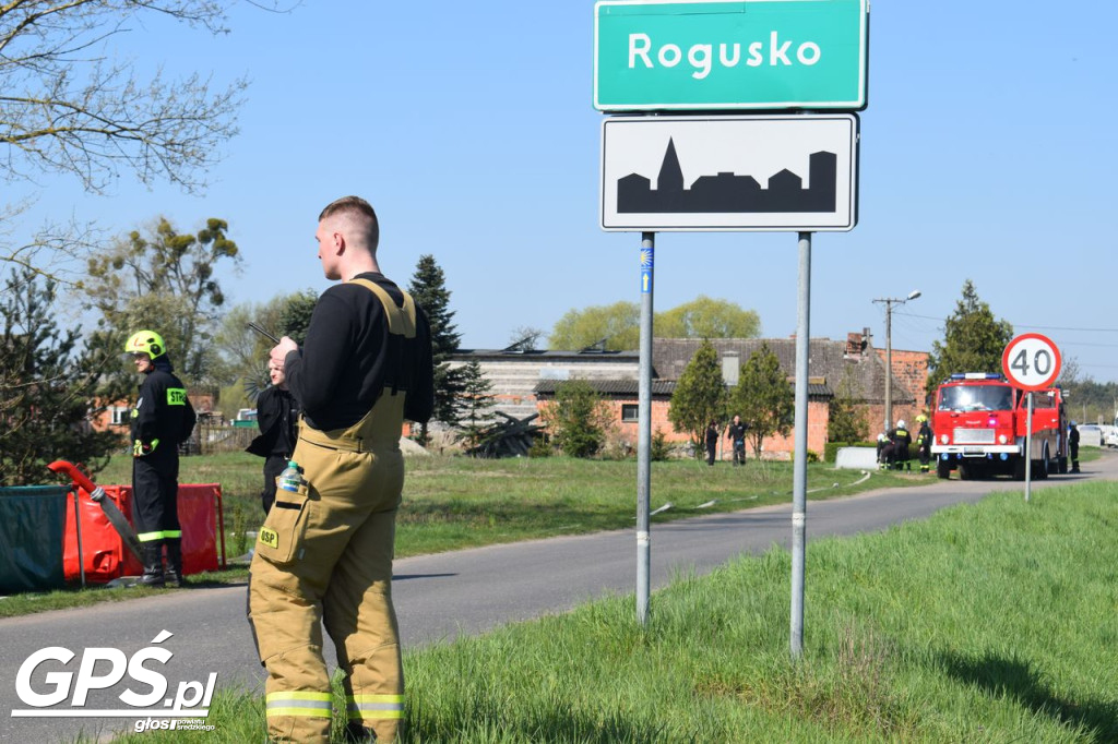 Ćwiczenia strażaków w Rogusku