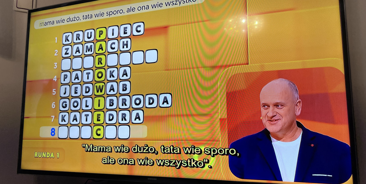 Leszek Grynia podczas występu w „Gra słów. Krzyżówka”
