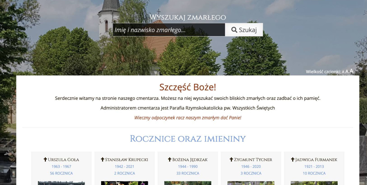  Wyszukaj zmarłego - sprawdź m.in. rocznice jego śmierci
