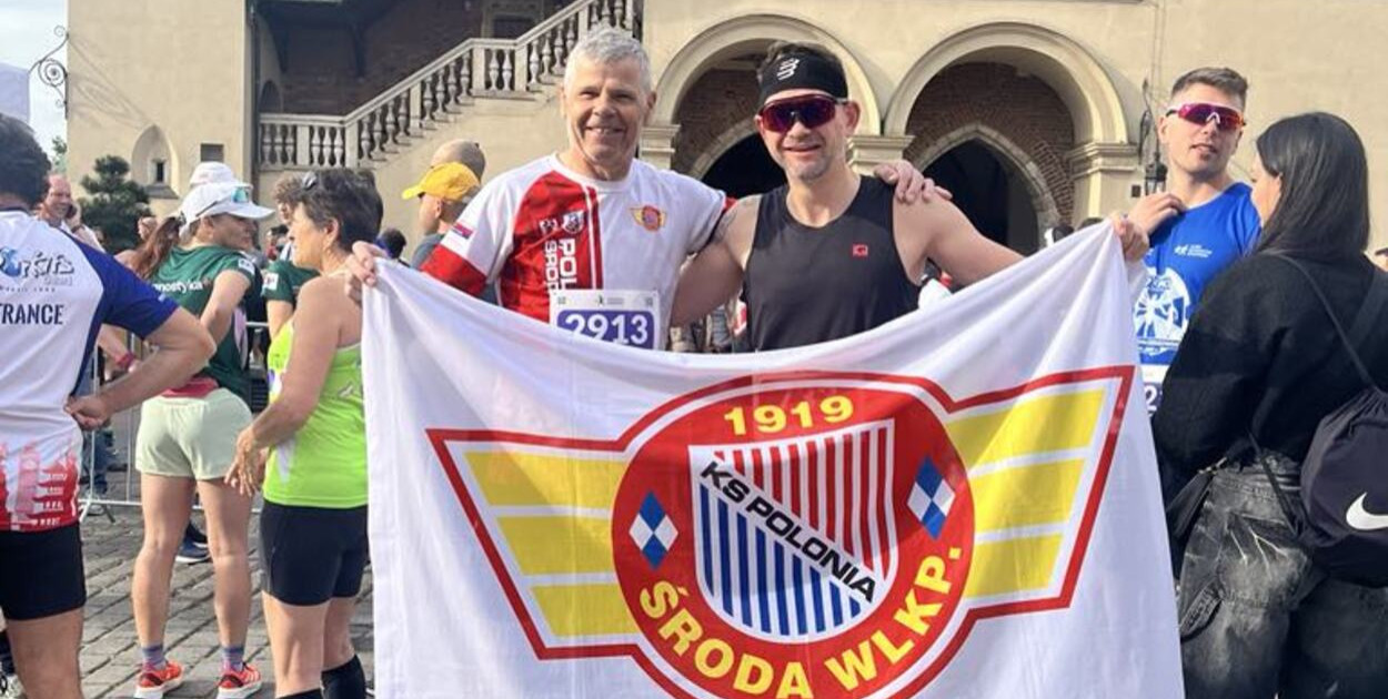 Janusz Latos i Piotr Wiśniewski na mecie w Krakowie Fot. KS Polonia Środa