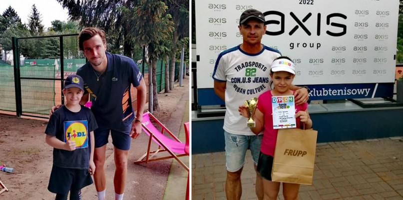 Na zdjęciu z lewej Nadia z francuskim zawodnikiem, a z prawej wraz z tatą Marcinem Fot. Marcin Łuczak