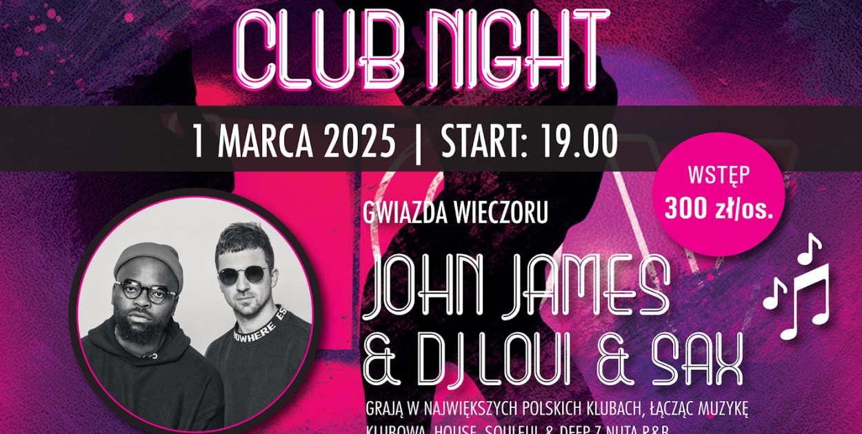 Już 1 marca 2025 o godzinie 19:00 Hotel Kosmowski (ul. Wrocławska 43, Września) zaprasza na wyjątkową imprezę z okazji Dnia Kobiet – Club Night. 