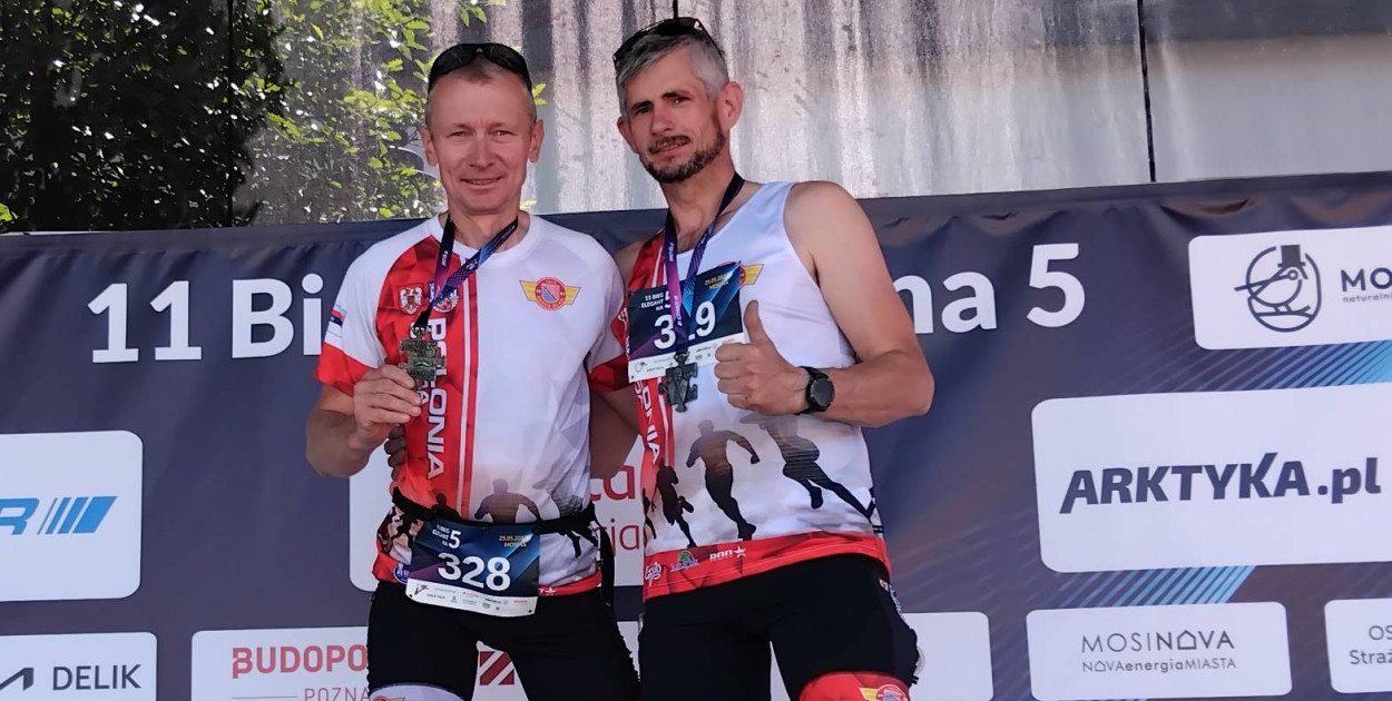 P. Wrzeszcz i P. Zielski (Polonia) na mecie w Mosinie