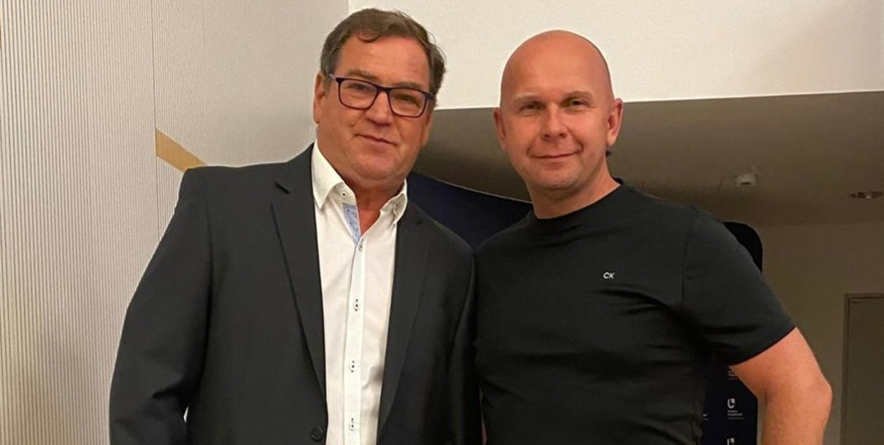 Selekcjoner reprezentacji Polski - Jan Urban i trener Polonii Środa - Maciej Rozmarynowski (fot. Polonia Środa)