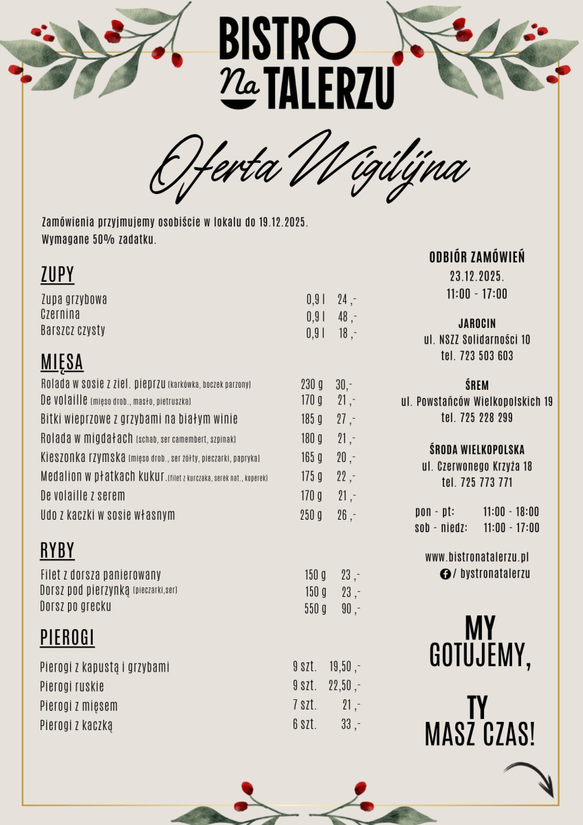 Oferta Wigilijna w Bistro na Talerzu Oferta Wigilijna w Bistro na Talerzu