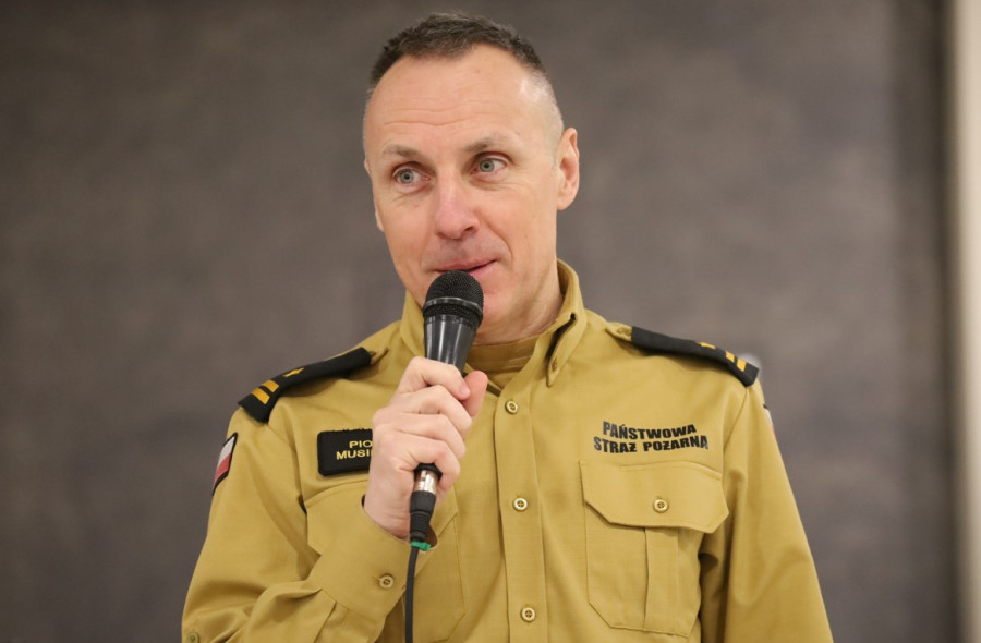 mł. bryg. Piotr Musielak z KP PSP w Środzie Wielkopolskiej