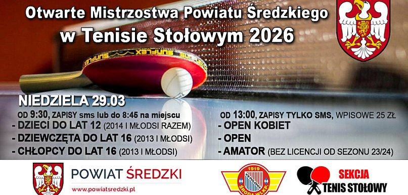 Tenis stołowy opanuje Środę. Przed nami sportowy weekend pełen emocji