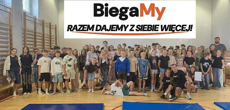 Przedstawiciele inicjatywy „BiegaMy” z wizytą w Szkole Podstawowej w Kórniku