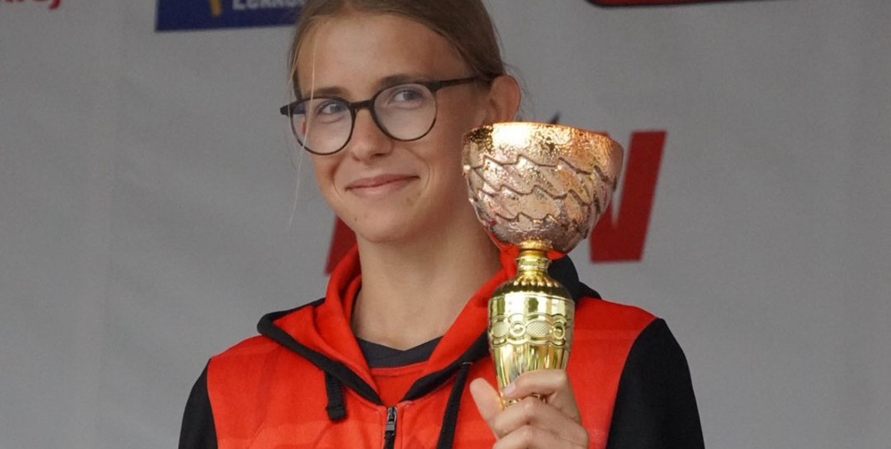 Zuzanna Cierpiszewska po osiągnięciu rekordu Fot. UKS Orkan Środa