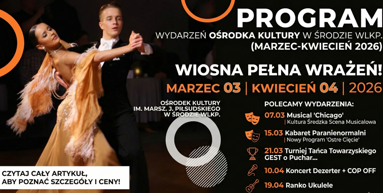 Co dziać się będzie w Ośrodku Kultury w Środzie? Program marzec–kwiecień