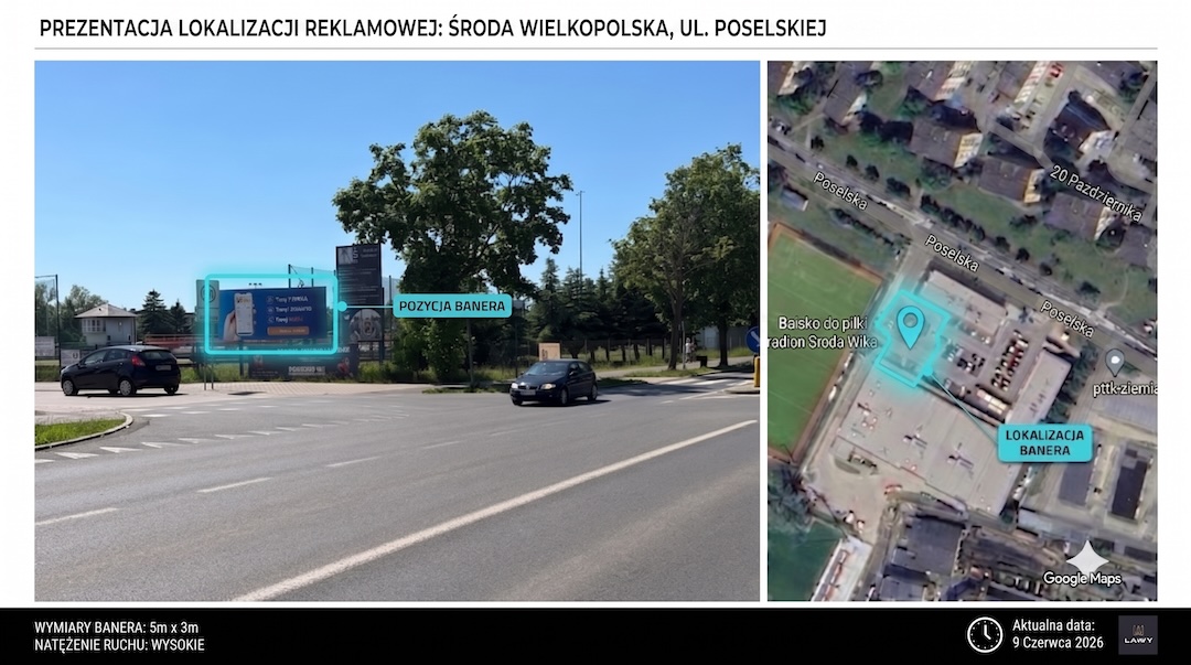 Bilbord przy rondzie Szpital / Żwirki i Wigury