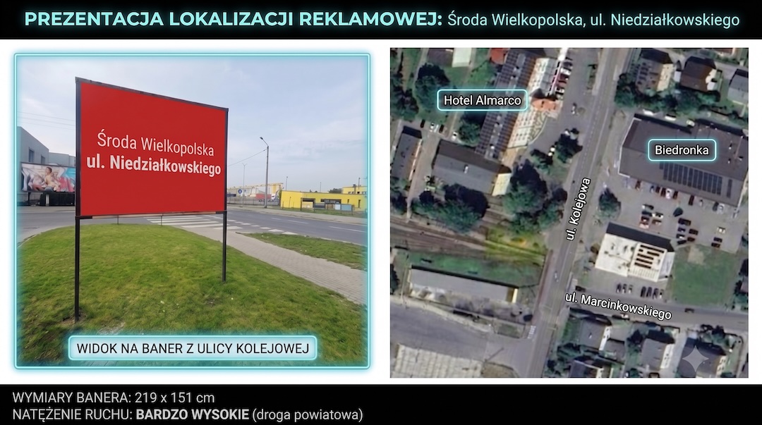 Bilbord przy ulicy Niedziałkowskiego / Żabce