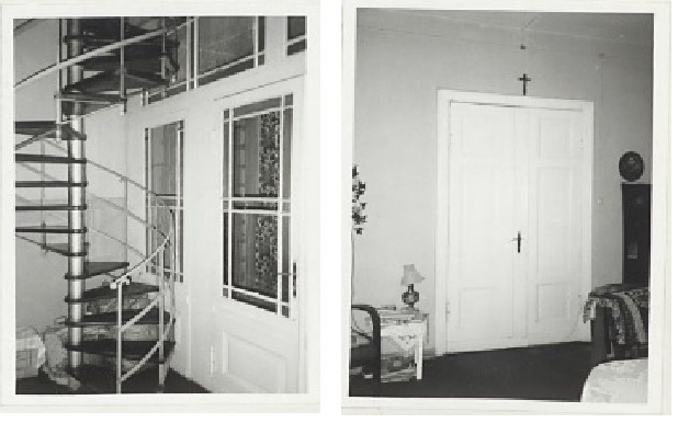 Wnętrze dworu – schody kręcone i drzwi Fot. Ośrodek Dokumentacji Zabytków