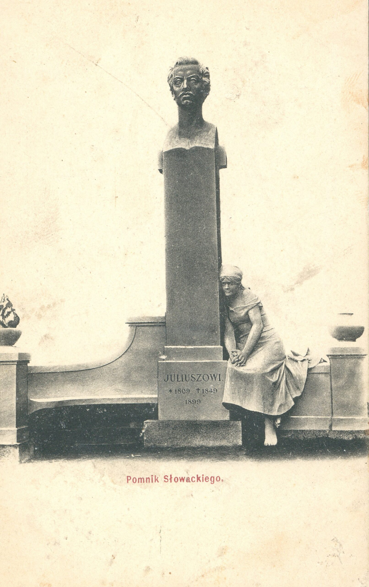 Zdjęcie pomnika Słowackiego wkrótce po odsłonięciu